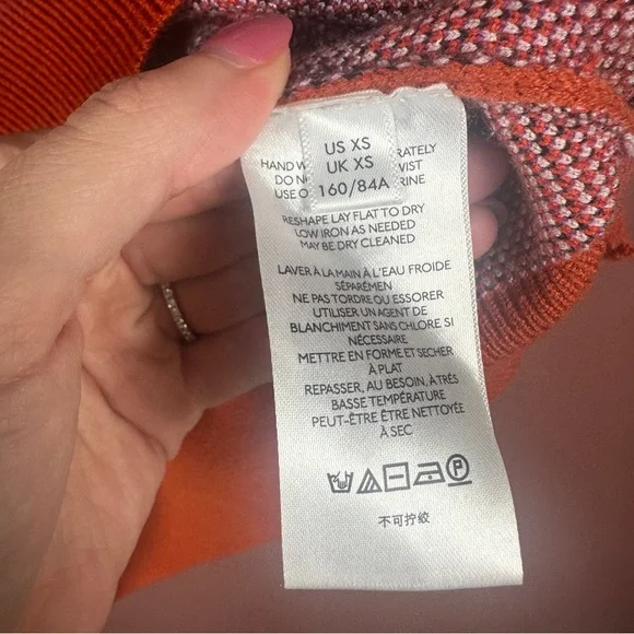 Maeve Boat Neck Orange and White Knit Sweater Size XS - Picture 8 of 11